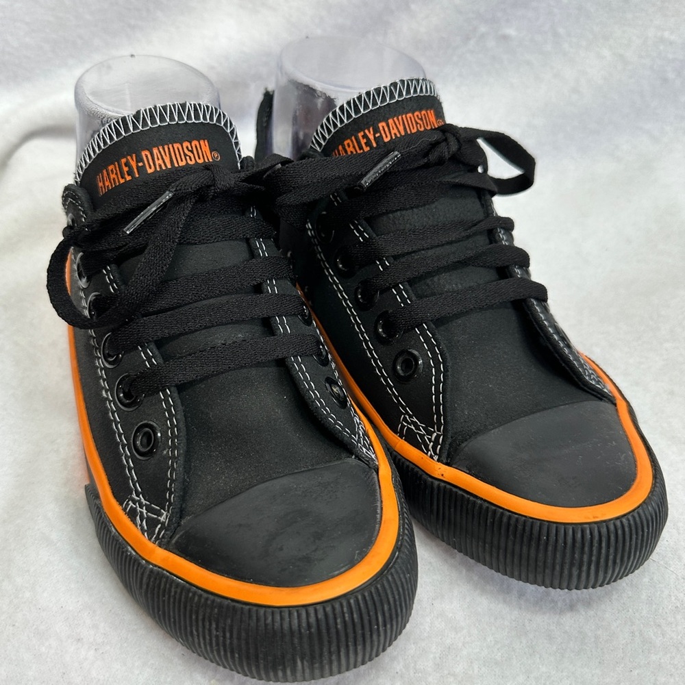 Harley-Davidson Zia Shoes Womens 6 Black Orange D83816 Sneaker Motorcycle Bike